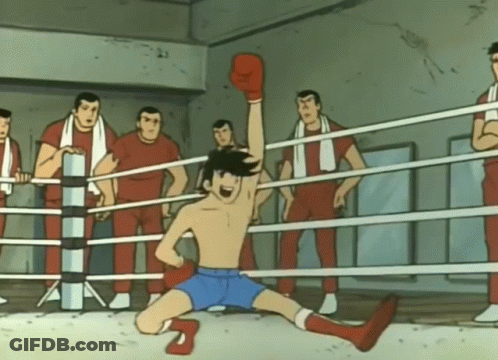 Man In Boxing Ring With Letter J On Glove GIF