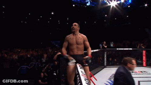 Man In Boxing Ring With Reebok Shorts GIF