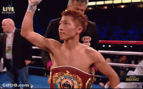 Man In Boxing Ring With WBO Belt GIF