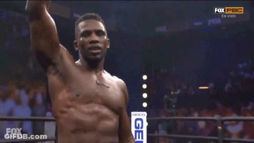 Man In Boxing Ring With Word Fox GIF
