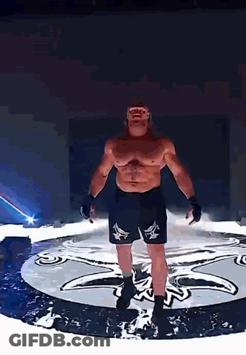 Man In Boxing Shorts Standing In Circle GIF