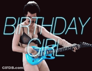 Man In Bra Playing Blue Guitar Birthday Girl GIF