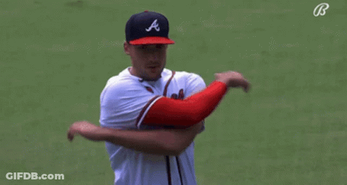 Man In Braves Jersey On Field GIF