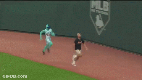 Man In Braves Shirt Saying I Am A Loser Holding Food GIF