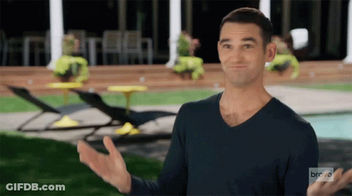 Man In Bravo Logo Shirt By Pool GIF