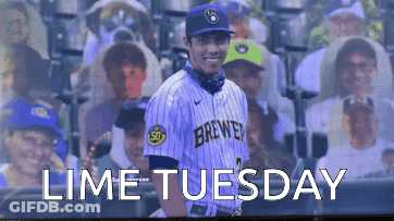 Man In Brewers Jersey In Front Of Crowd GIF