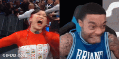 Man In Brian Jersey Making Face Beside Woman GIF