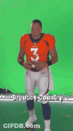 Man In Broncos Jersey Holding Football GIF