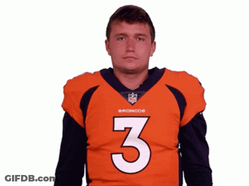 Man In Broncos Jersey Number 3 GIF