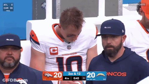 Man In Broncos Jersey Watching Game GIF