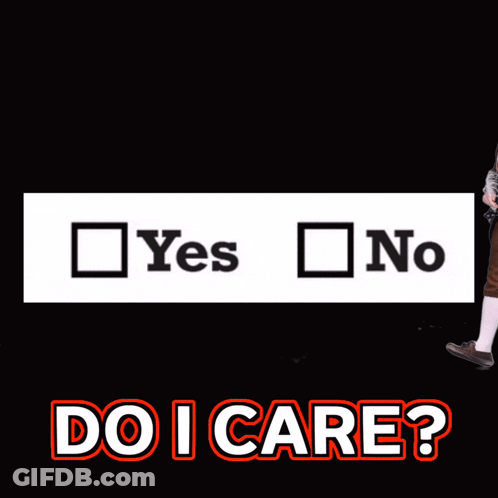 Man In Brown Coat In Front Of Yes No Sign GIF