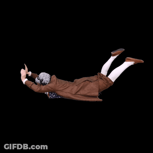 Man In Brown Coat Laying On Ground GIF