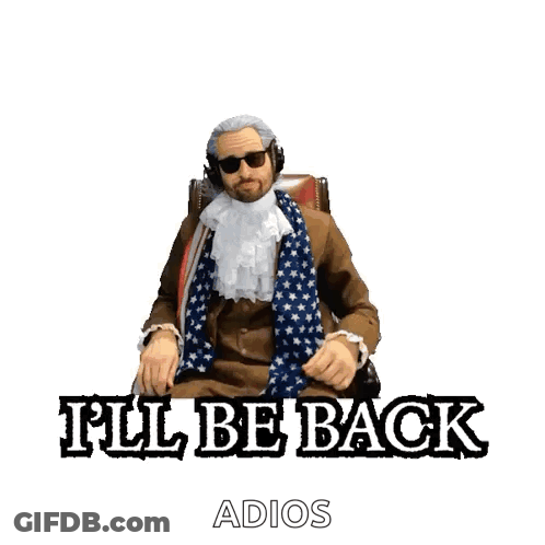 Man In Brown Coat Saying I'll Be Back Adios GIF
