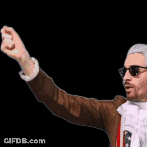Man In Brown Jacket And Sunglasses Holding Green Light GIF