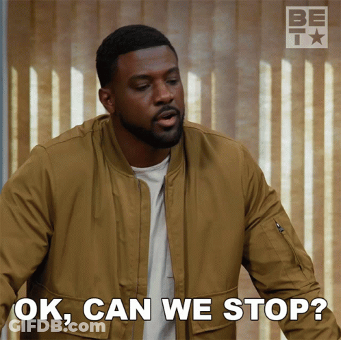Man In Brown Jacket Asking Ok Can We Stop GIF