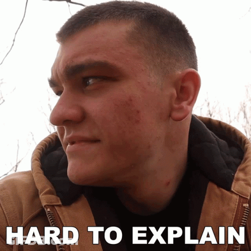 Man In Brown Jacket Saying Hard To Explain GIF
