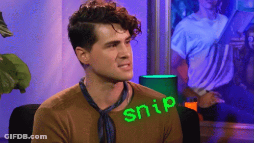 Man In Brown Shirt With Snip GIF