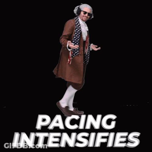 Man In Brown Suit Pacing Intensifies GIF