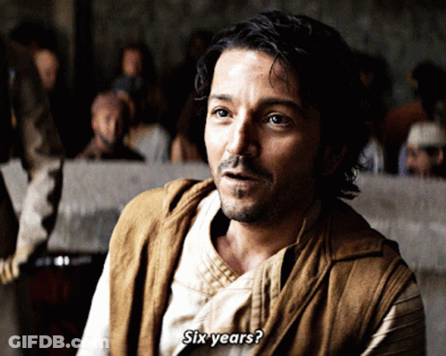 Man In Brown Vest Says Six Years GIF