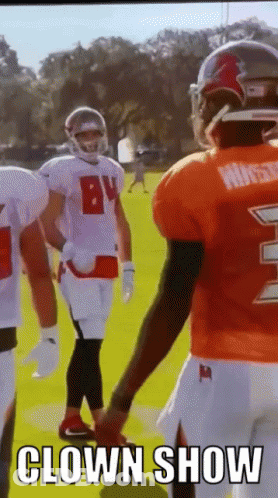 Man In Browns Jersey On Beach With Horses GIF