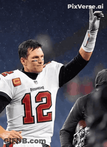 Man In Buccaneers Jersey Raising Hand GIF