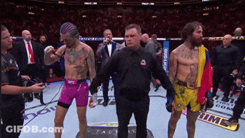 Man In Bud Light Shirt Between Two Boxers GIF