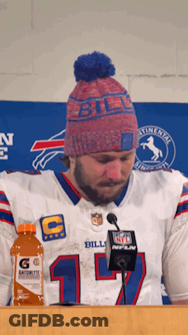 Man In Buffalo Bills Jersey At Podium GIF