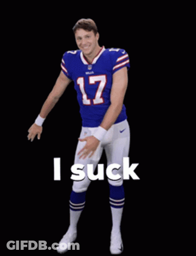 Man In Buffalo Bills Jersey Says I Suck GIF