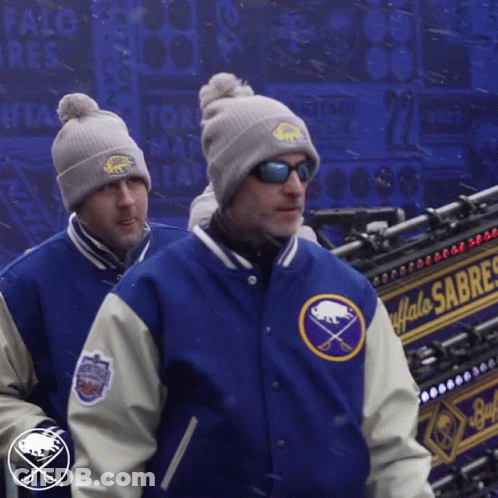 Man In Buffalo Sabres Jacket GIF