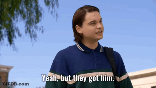 Man In Bugs Bunny Costume Talk To Man In White Shirt GIF