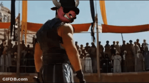 Man In Bull Mask And Sunglasses GIF