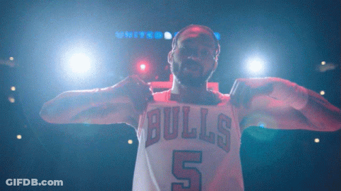 Man In Bulls Jersey Number 5 GIF