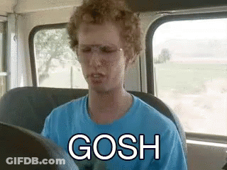 Man In Bus Driver Seat With Gosh Shirt GIF