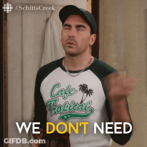 Man In Cafe Tropical Shirt Saying We Don't Need GIF