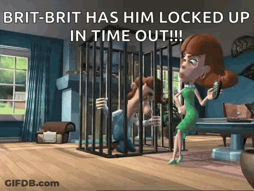 Man In Cage Brit-Bri Locked Up Time Out GIF
