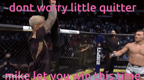 Man In Cage Saying Dont Worry Little Quitter Mike Let You Win This Time GIF