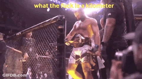 Man In Cage Saying What The Fuck Is A Kilometer GIF