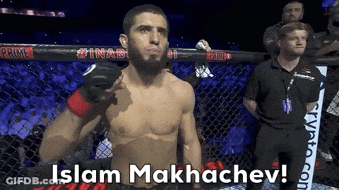 Man In Cage Says Islam Makhachev In Front Of Crowd GIF