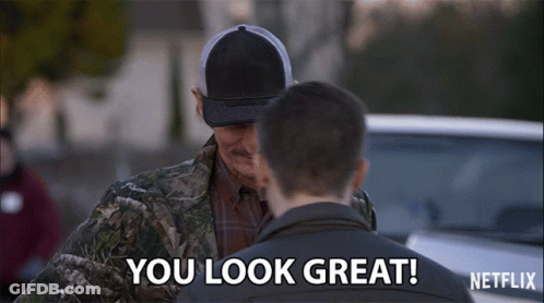 Man In Camo Jacket Saying You Look Great GIF