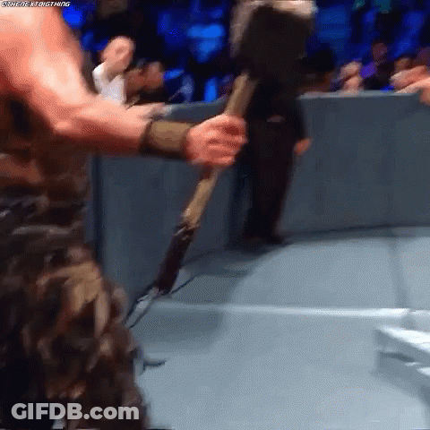 Man In Camouflage Holding Hammer GIF