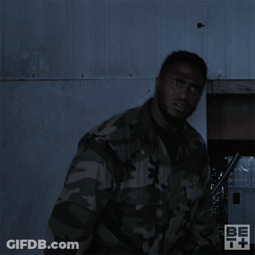 Man In Camouflage Jacket Saying What Did You Do GIF