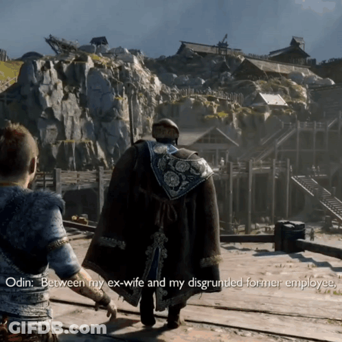 Man In Cape Holding Another Man's Hand In Video Game GIF
