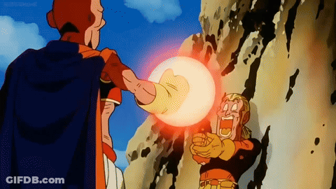 Man In Cape Holding Glowing Ball GIF