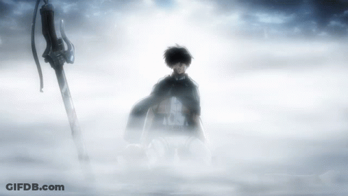 Man In Cape With Sword In Fog GIF