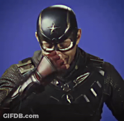 Man In Captain America Costume Saying F*ck You GIF