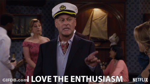 Man In Captain Hat Says I Love The Enthusiasm GIF