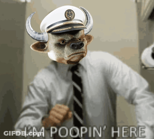 Man In Captain Hat Says I'm Poopin Here GIF