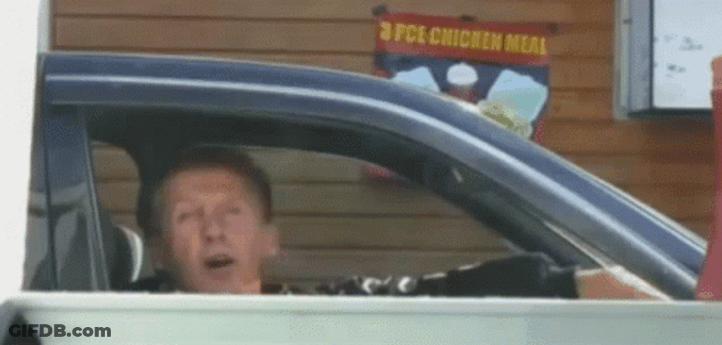 Man In Car Asking For Bacon GIF