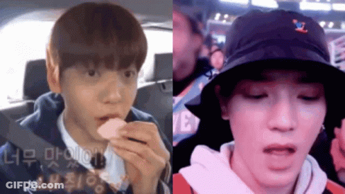 Man In Car Eating Food, Another Man In Hat GIF