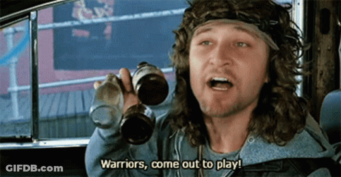 Man In Car Holding Beer Says Warriors Come Out To Play GIF